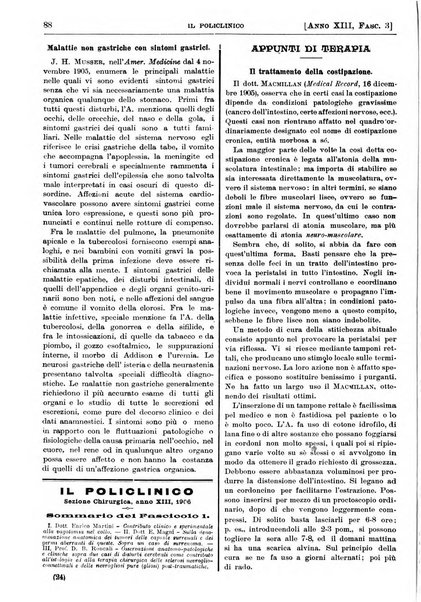 Il policlinico. Sezione pratica periodico di medicina, chirurgia e igiene