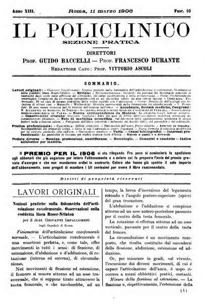 Il policlinico. Sezione pratica periodico di medicina, chirurgia e igiene