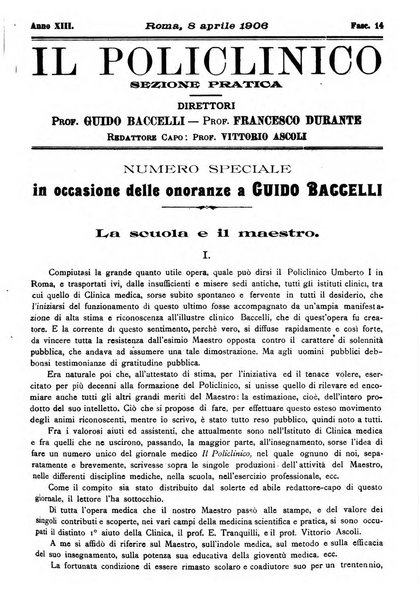 Il policlinico. Sezione pratica periodico di medicina, chirurgia e igiene