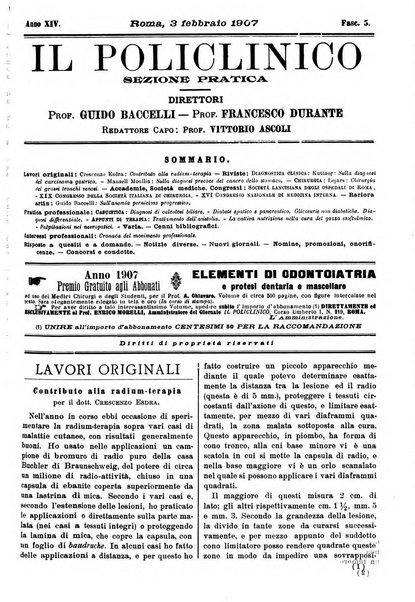 Il policlinico. Sezione pratica periodico di medicina, chirurgia e igiene