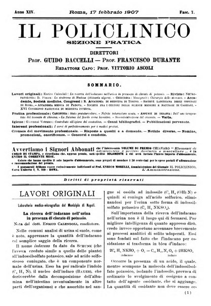 Il policlinico. Sezione pratica periodico di medicina, chirurgia e igiene