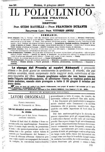 Il policlinico. Sezione pratica periodico di medicina, chirurgia e igiene