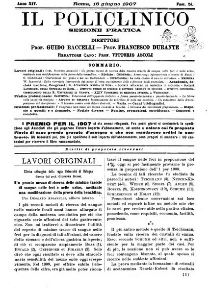 Il policlinico. Sezione pratica periodico di medicina, chirurgia e igiene