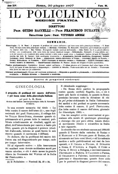 Il policlinico. Sezione pratica periodico di medicina, chirurgia e igiene