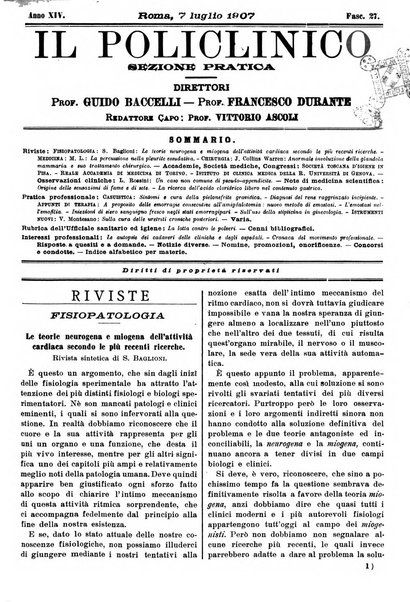 Il policlinico. Sezione pratica periodico di medicina, chirurgia e igiene