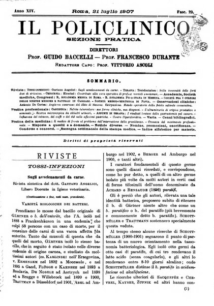 Il policlinico. Sezione pratica periodico di medicina, chirurgia e igiene