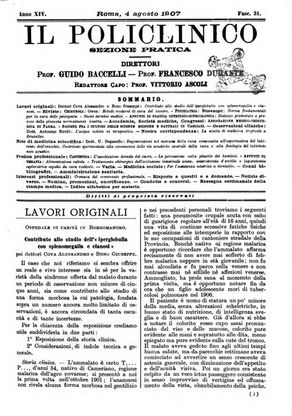 Il policlinico. Sezione pratica periodico di medicina, chirurgia e igiene