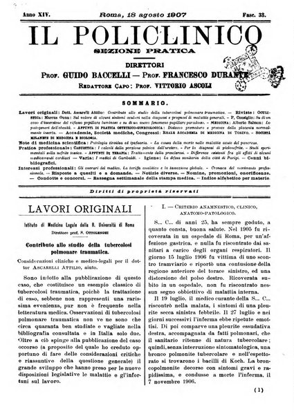 Il policlinico. Sezione pratica periodico di medicina, chirurgia e igiene