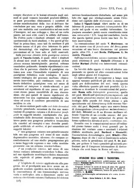 Il policlinico. Sezione pratica periodico di medicina, chirurgia e igiene