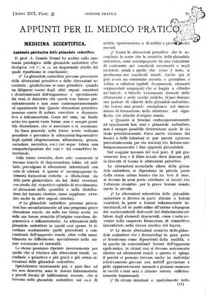 Il policlinico. Sezione pratica periodico di medicina, chirurgia e igiene