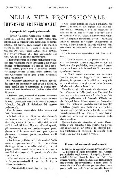 Il policlinico. Sezione pratica periodico di medicina, chirurgia e igiene