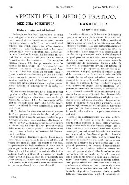 Il policlinico. Sezione pratica periodico di medicina, chirurgia e igiene