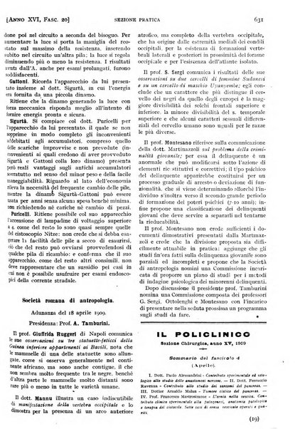 Il policlinico. Sezione pratica periodico di medicina, chirurgia e igiene