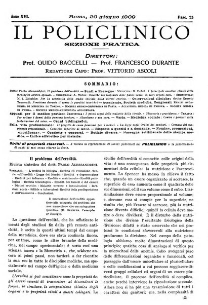 Il policlinico. Sezione pratica periodico di medicina, chirurgia e igiene