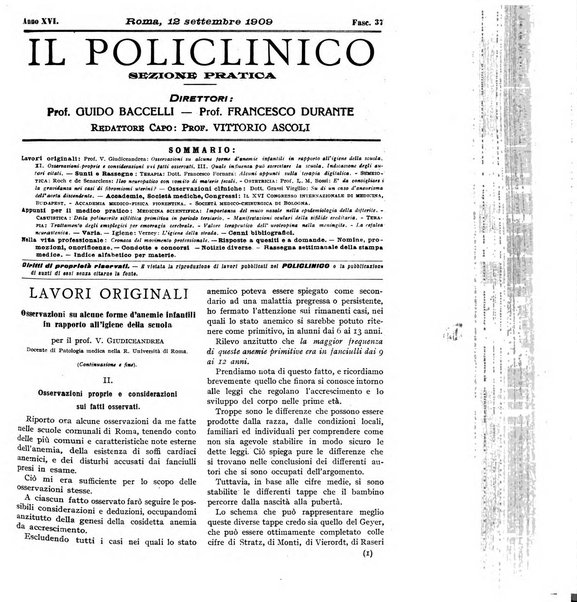 Il policlinico. Sezione pratica periodico di medicina, chirurgia e igiene