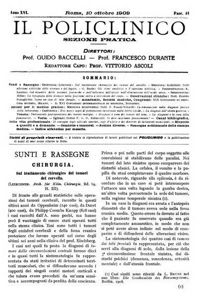 Il policlinico. Sezione pratica periodico di medicina, chirurgia e igiene