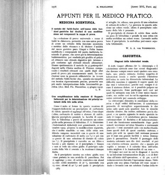 Il policlinico. Sezione pratica periodico di medicina, chirurgia e igiene