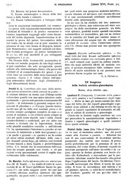 Il policlinico. Sezione pratica periodico di medicina, chirurgia e igiene