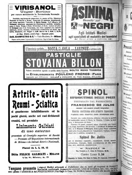 Il policlinico. Sezione pratica periodico di medicina, chirurgia e igiene