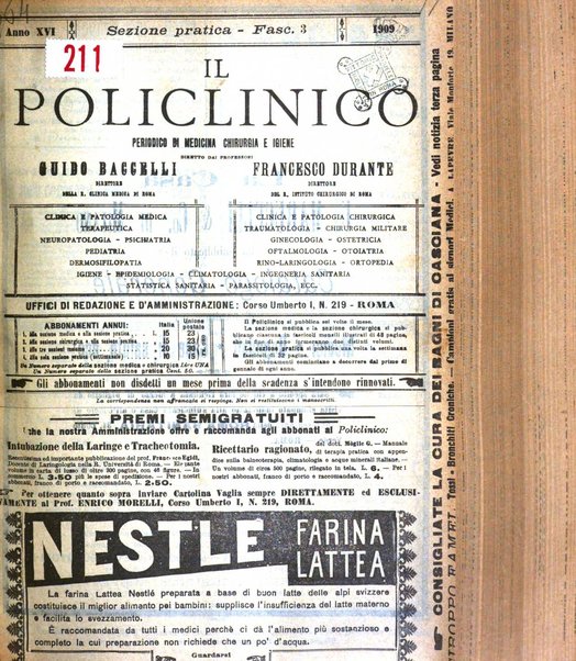 Il policlinico. Sezione pratica periodico di medicina, chirurgia e igiene