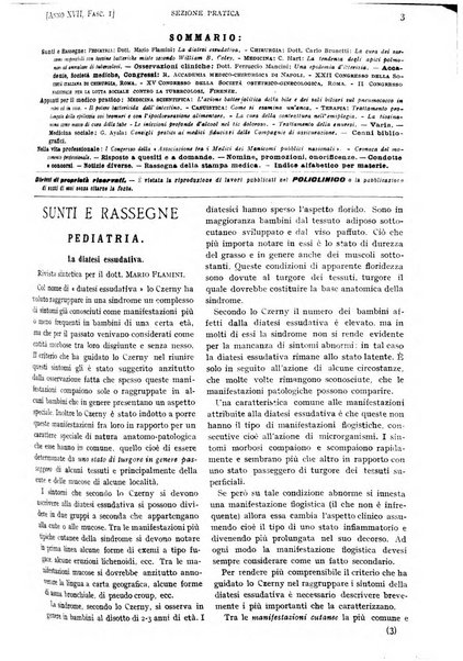 Il policlinico. Sezione pratica periodico di medicina, chirurgia e igiene