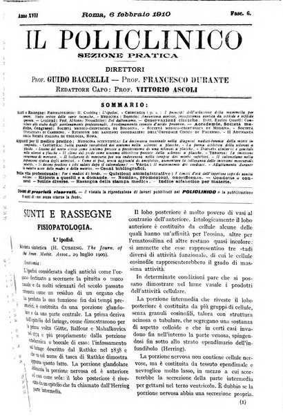 Il policlinico. Sezione pratica periodico di medicina, chirurgia e igiene