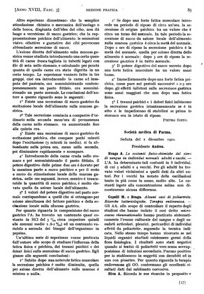 Il policlinico. Sezione pratica periodico di medicina, chirurgia e igiene