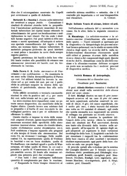 Il policlinico. Sezione pratica periodico di medicina, chirurgia e igiene