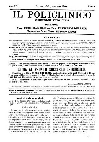 Il policlinico. Sezione pratica periodico di medicina, chirurgia e igiene