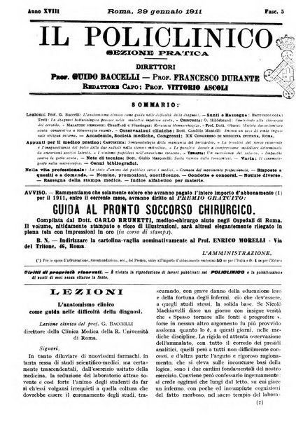 Il policlinico. Sezione pratica periodico di medicina, chirurgia e igiene