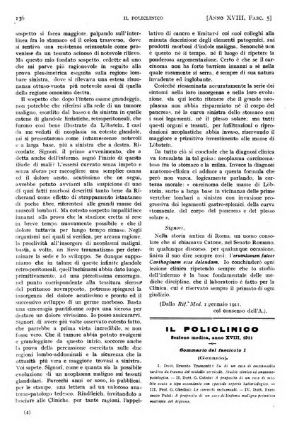 Il policlinico. Sezione pratica periodico di medicina, chirurgia e igiene