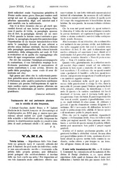 Il policlinico. Sezione pratica periodico di medicina, chirurgia e igiene