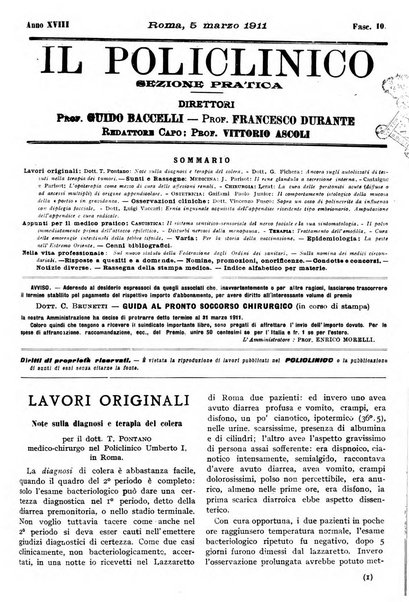 Il policlinico. Sezione pratica periodico di medicina, chirurgia e igiene