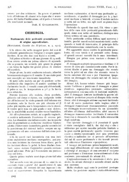 Il policlinico. Sezione pratica periodico di medicina, chirurgia e igiene