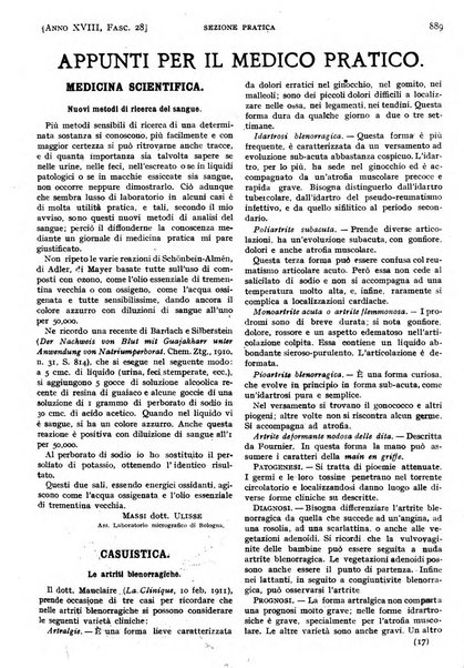 Il policlinico. Sezione pratica periodico di medicina, chirurgia e igiene