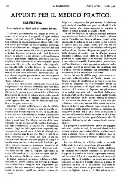 Il policlinico. Sezione pratica periodico di medicina, chirurgia e igiene