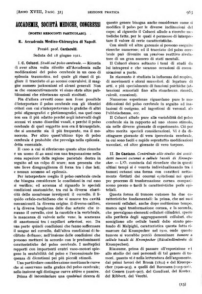 Il policlinico. Sezione pratica periodico di medicina, chirurgia e igiene