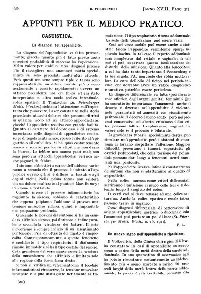 Il policlinico. Sezione pratica periodico di medicina, chirurgia e igiene