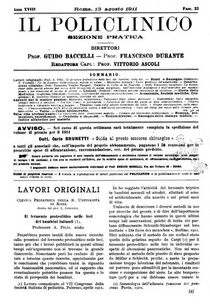 Il policlinico. Sezione pratica periodico di medicina, chirurgia e igiene