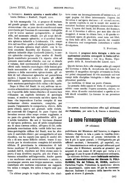 Il policlinico. Sezione pratica periodico di medicina, chirurgia e igiene