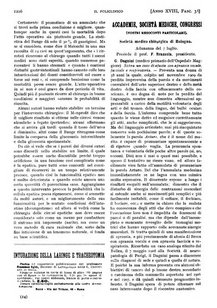 Il policlinico. Sezione pratica periodico di medicina, chirurgia e igiene