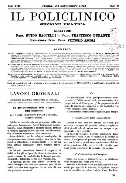 Il policlinico. Sezione pratica periodico di medicina, chirurgia e igiene