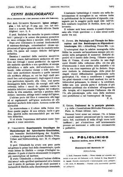 Il policlinico. Sezione pratica periodico di medicina, chirurgia e igiene