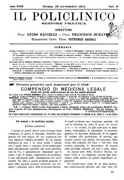 Il policlinico. Sezione pratica periodico di medicina, chirurgia e igiene