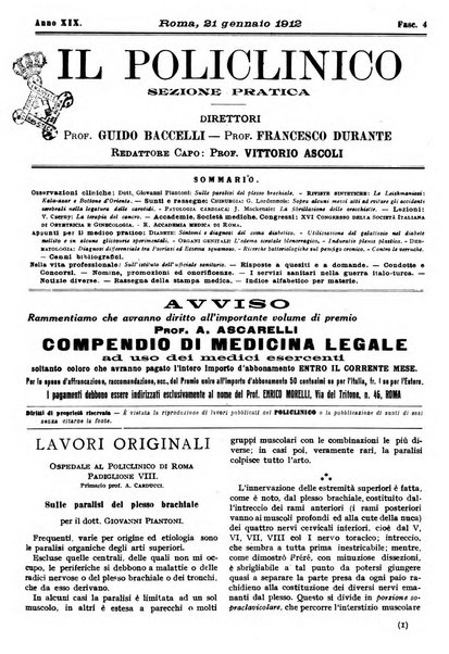 Il policlinico. Sezione pratica periodico di medicina, chirurgia e igiene