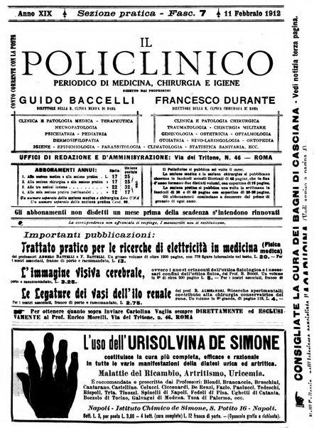 Il policlinico. Sezione pratica periodico di medicina, chirurgia e igiene