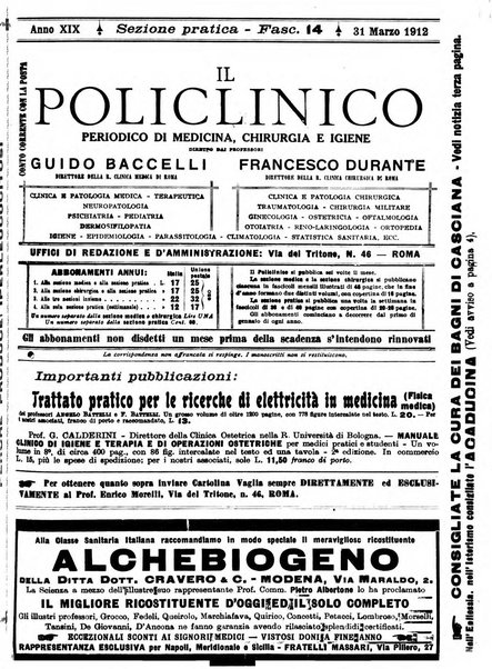 Il policlinico. Sezione pratica periodico di medicina, chirurgia e igiene