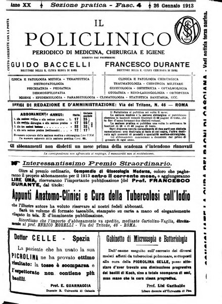 Il policlinico. Sezione pratica periodico di medicina, chirurgia e igiene