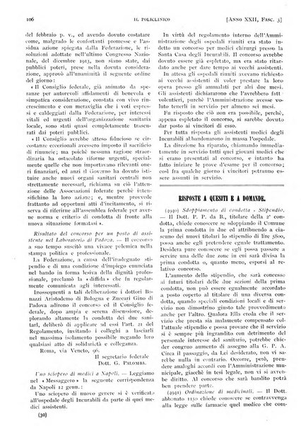 Il policlinico. Sezione pratica periodico di medicina, chirurgia e igiene