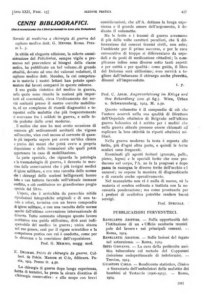 Il policlinico. Sezione pratica periodico di medicina, chirurgia e igiene